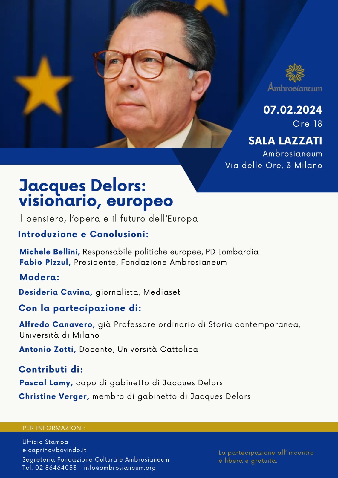 Lettera di Claudia Colla per il convegno su Jacques Delors