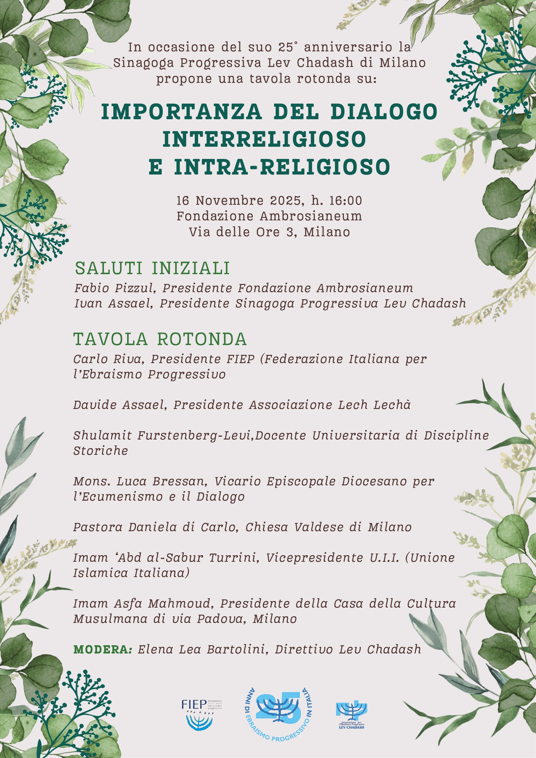 Importanza del dialogo interreligioso e intra-religioso